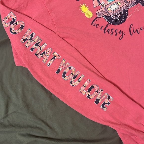 Simply Southern pink long sleeved tshirt size medium - Picture 2 of 4